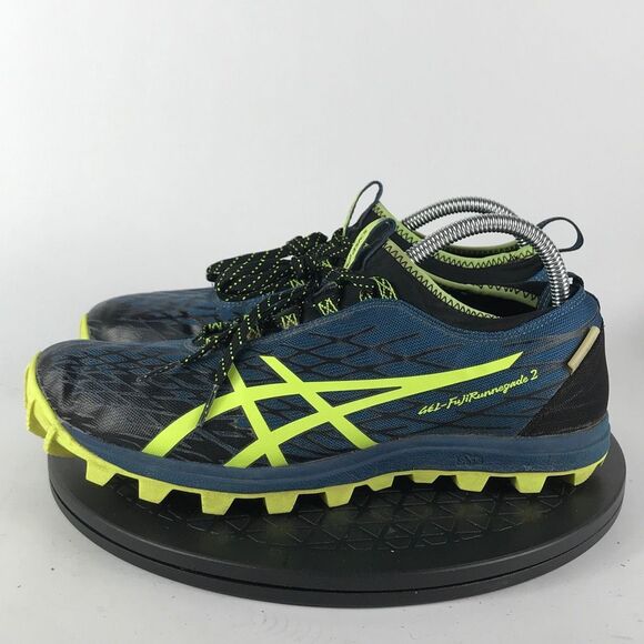 Asics Gel-Fuji Runnegade Trail 2 Blue/Yellow Running Shoes T633N Men’s Size 9 - Picture 8 of 13